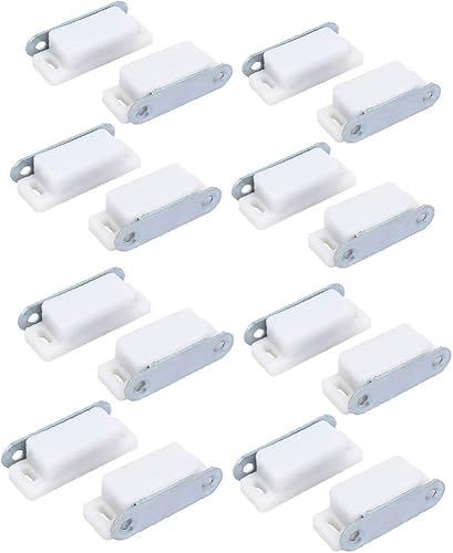 X-DREE Wardrobe Door ABS Plastic Shell Magnetic Catch Latch White 45m_m Length 16pcs(Armario Puerta ABS Cáscara de plástico Cierre magnético