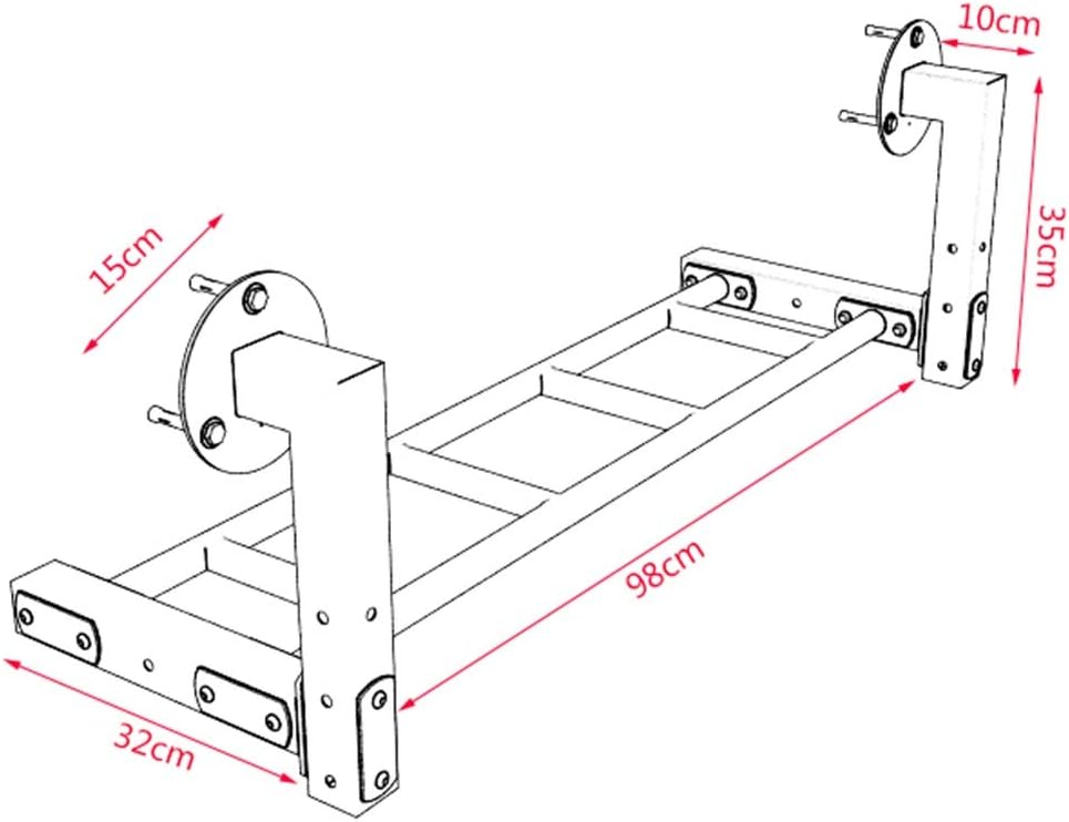 Hua Heavy-Duty Wall-Mounted Horizontal Bar, Safety Steel, Home Gym Multi-Purpose Muscle Strength Training Equipment, Load 300kg, Length 98cm/211cm/314cm (Size : 98x32x35cm)