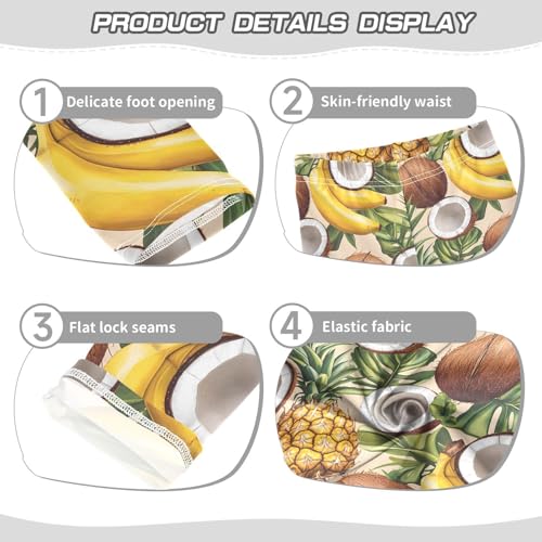 ALAZA Girls' Leggings Children's Yoga Pants Skinny Printed Dance Banana Pineapple Coconut Comfortable 4T2