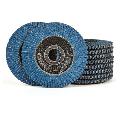 pulwury 10 Pack 4.5 x 7/8 Premium Zirconia Flap Disc 40 Grit Type 294 1/2 for Angle Grinder Flap Sanding Disc for Stainless SteelMetal Wood