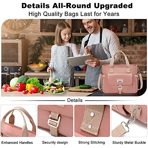 Weitars Lunch Bag For Women Work,Insulated Lunch Box Extra Large Lunch Tote Bag,Wide-Open Tote Cooler Bag With Removable Shoulder Strap With Side Pocket,Lunchbag For Picnic Hiking School Beach #TOP4