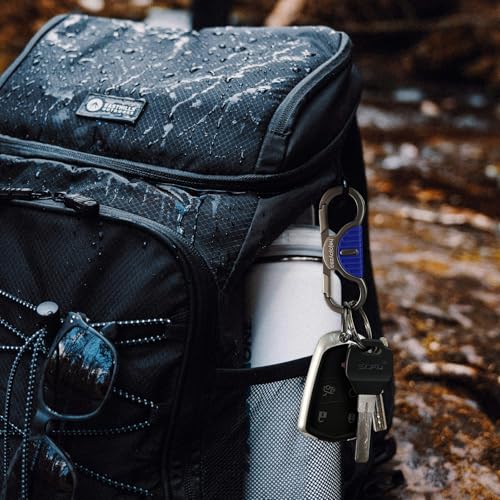 Image of Heavy Duty Keychain with Quick Release Double Carabiner Clip, Key Rings, D Ring, Car Key Holder for Belt Loop