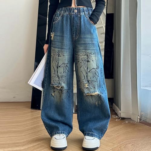 Jeans évasé filles 5-16 ans en denim décontracté bleu clair