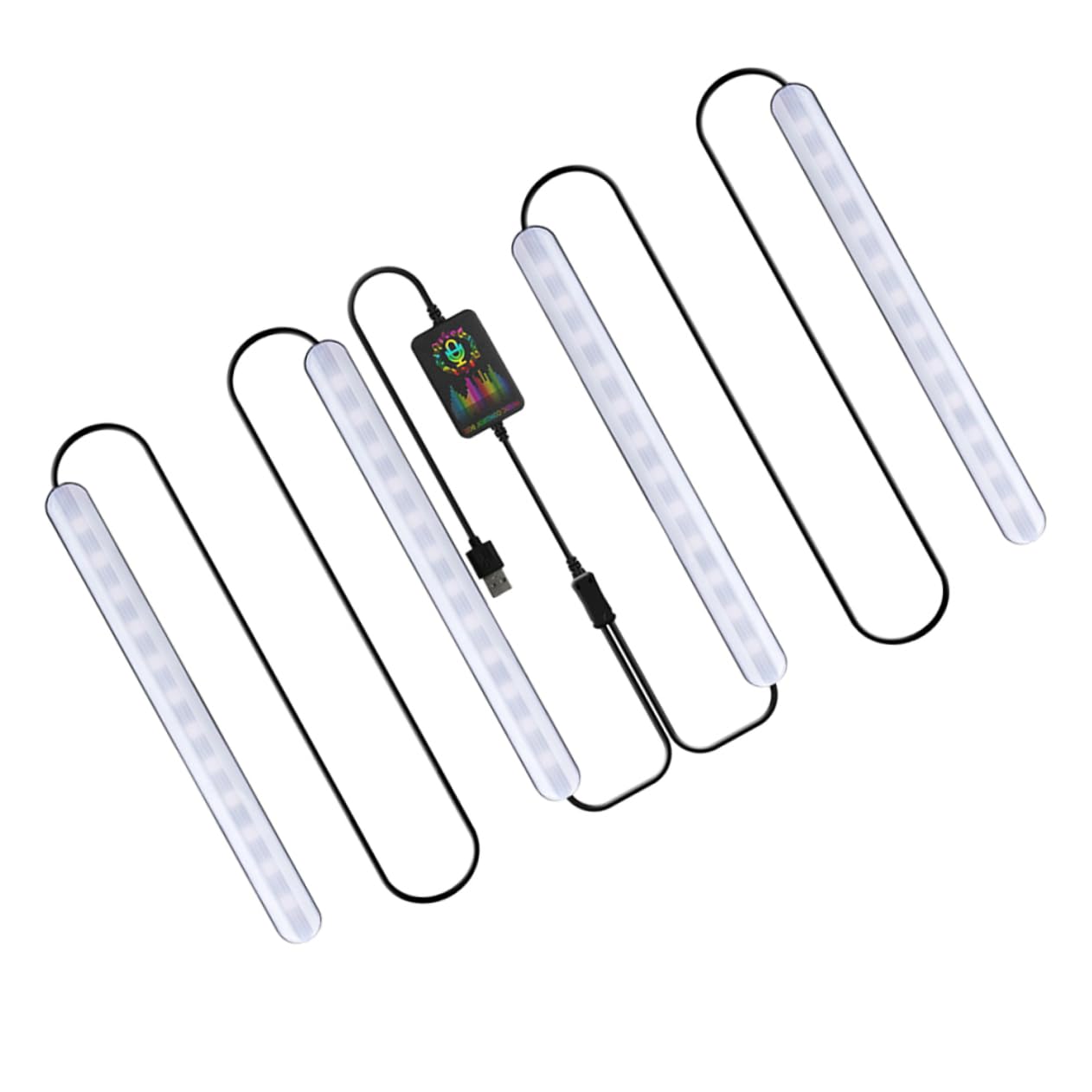 ABOOFAN 1Pc Car Atmosphere Neon Light Strip Colorful Sound Control Decorative Lamp Remote Control USB Powered Interior Lighting for Unique Car Ambiance