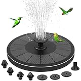 Bomba de Fuente Solar, Lachesis 3W Fuente de jardín Solar Flotador Panel Solar Batería incorporada con 7 boquillas Ideal para Estanque pequeño Baño de Aves Tanque de Peces Decoración de jardín