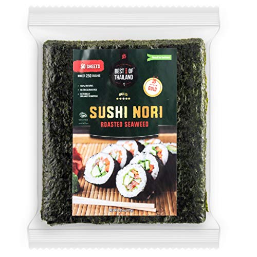 Best of Thailand Organic Sushi Nori Seaweed Sheets | Premium Roasted Kosher Korean