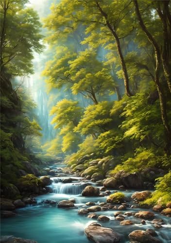 Peinture diamant adulte 5D kit complet broderie strass arbre d'eau 50x80cm