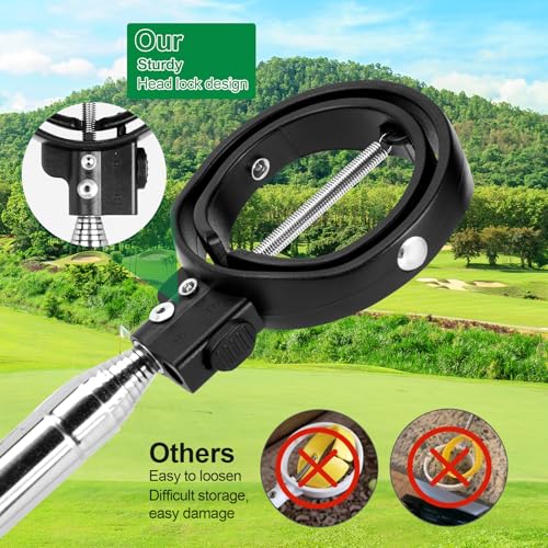 welspo Golf Ball Retriever Telescopic, Golf Ball Retriever for Water, Portable Golf Ball Grabbe, Extendable Stainless Steel Ball Retriever Tool Golf, Practical Golf Accessories Golf Gift for Men, 9ft - Image 5
