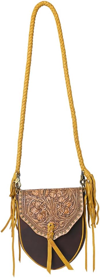 American Darling Cross Body Hand Tooled Genuine Leather Western Women Bag | Brown Handbag Purse Crossbody for Cute