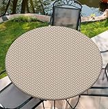 Yesad Round Outdoor Tablecloth Fits 54"-58" Round Table, 60Inch Elastic Edge Washable Polyester Table Cover for Party Picnic Camping Outdoor Indoor Decor