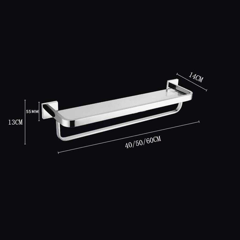 Estantes de baño exquisitos Almacenamiento de baño, Almacenamiento de baño, Estantería de baño de Acero Inoxidable Estante de baño con toallero Ducha montada en la Pared (Tamaño -50 cm)