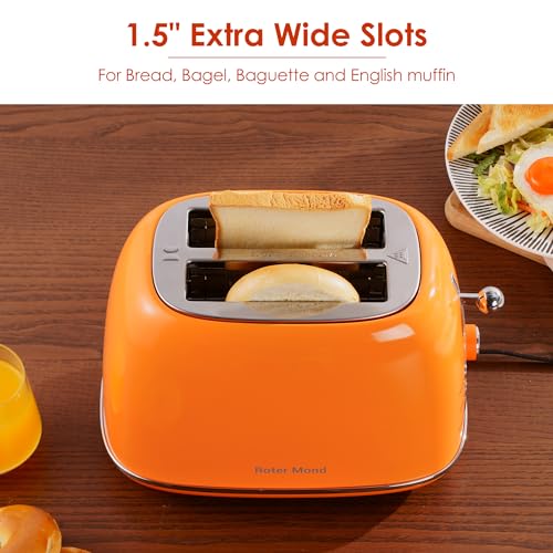 2-Slice-Toaster-Retro-Stainless-Steel-with-Bagel-Cancel-and-Defrost-Functions-6-Bread-Shade-Settings-Extra-Wide-Slots-and-Removable-Crumb-Tray-Orange