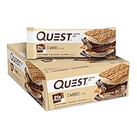 Quest Nutrition S’mores Flavoured Protein Bar, High Protein, Gluten Free, Keto Friendly, 12-Count