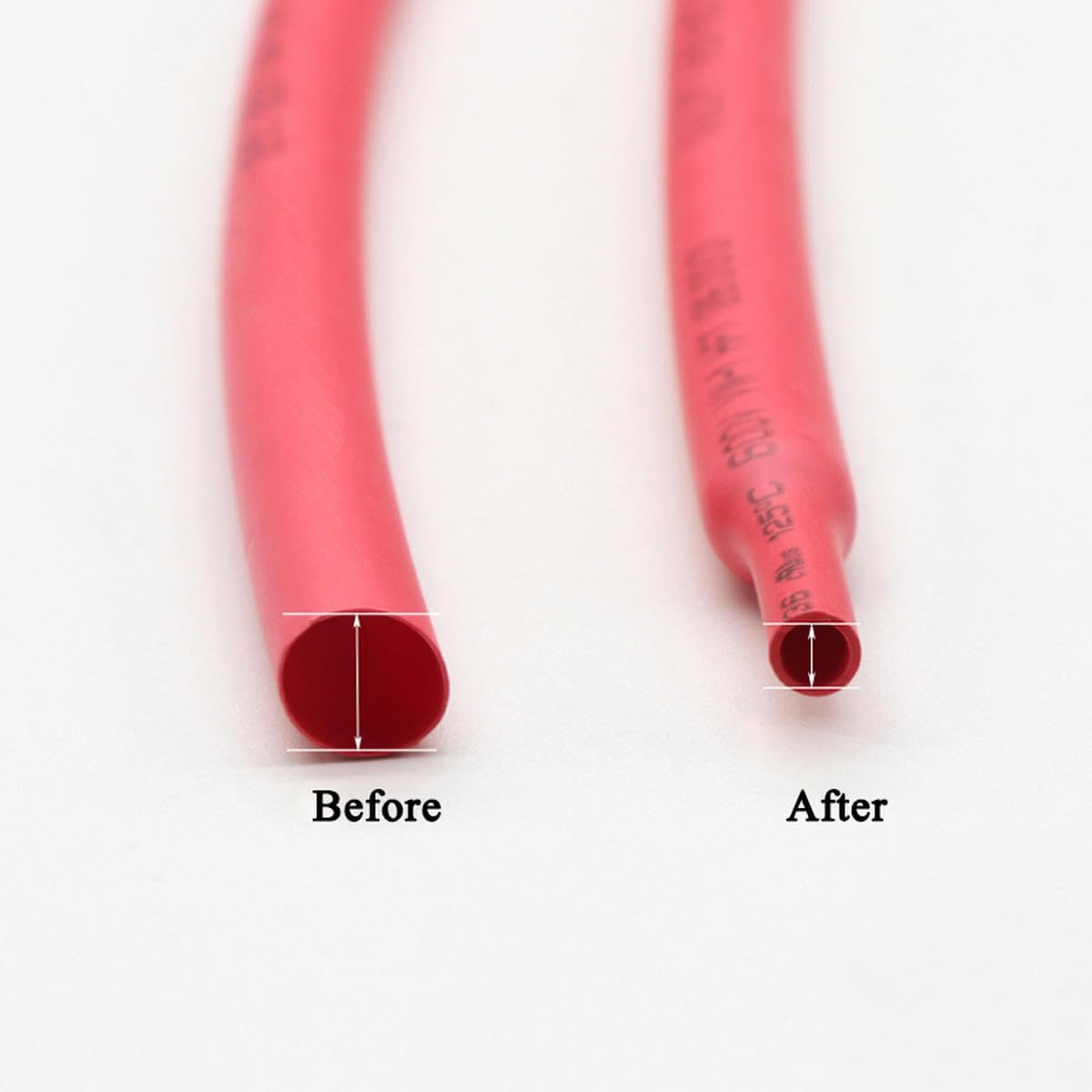 1/5/10/25/50M 2:1 Tubo termorretráctil termorretráctil Diámetro Rojo 0,6 mm ~ 80 mm Reparación de Cables Bricolaje Protector de Cable Tubo Manguito Wrap-25mm-50 Metros