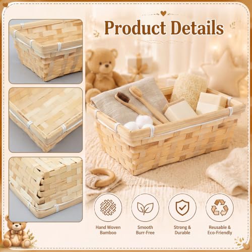 Mifoci 8 Set Baskets for Gifts Empty Kit, 11 x 6.3 ", Woven Bamboo Baskets - Image 4