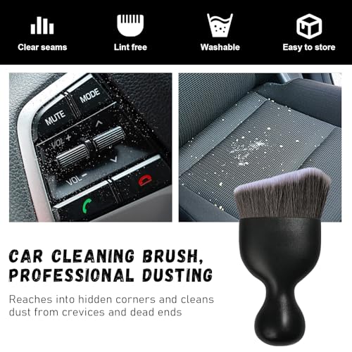 image for Ziciner 2 PCS Car Detailing Brush, Curved Soft Bristles Auto Removal D