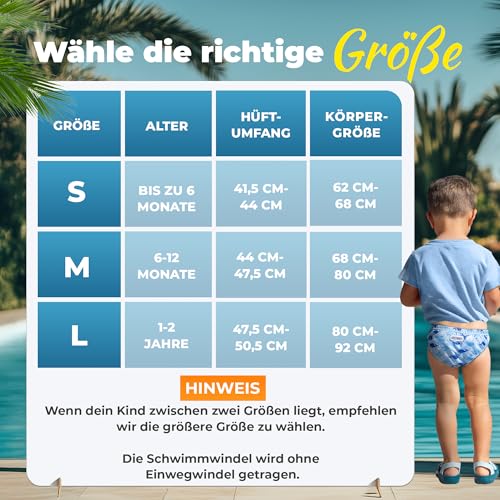KIDVERSE Schwimmwindel Baby 1-2 Jahre - Schwimmwindeln wiederverwendbar – Ansicht 2