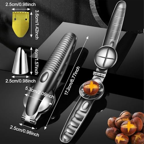 Chestnut Cutter, Stainless Steel Chestnut Clip, Multifunction Chestnut Cracker for Chestnuts, Hazelnuts, Nuts and Others Kitchen Utensils - Image 3