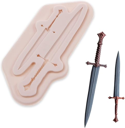 Miniatura 9 de Moldes de silicona de dragón, 4 unidades, diseño de dragón de piel de dragón, espada de chocolate, fondant, para decoración de pasteles, decoración