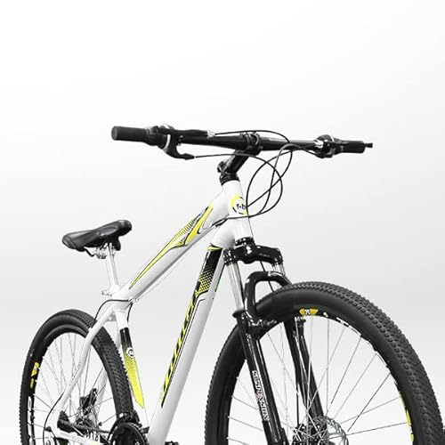Bicicleta Aro 29 TB Niner Branca e Amarela Aço 21v MTB Aero Freio a Disco, Track Bikes