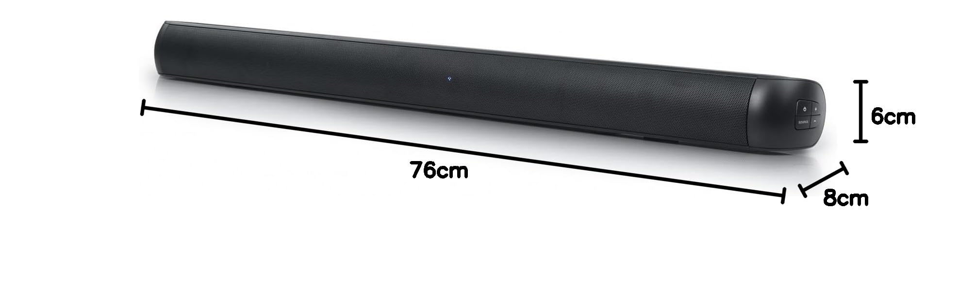 Muse Barra de Sonido Bluetooth con Soporte de Pared Entrada Jack RCA y óptica, Incluye Mando a Distancia 100W