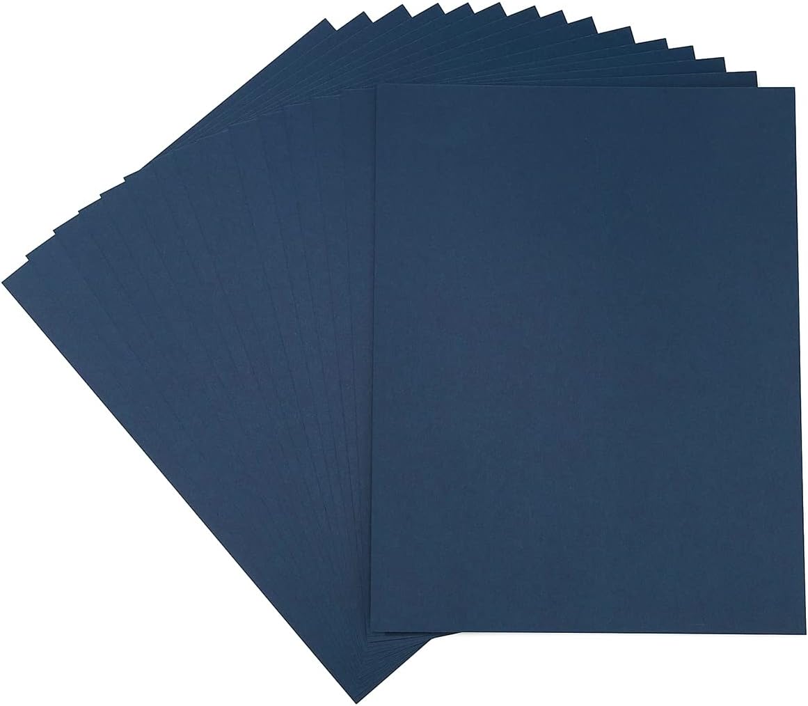 20 Sheets Colored Thick Paper Cardstock Blank for DIY Crafts Cards Making, Invitations, Scrapbook Supplies (Navy Blue, 8.5 x 11 inches)