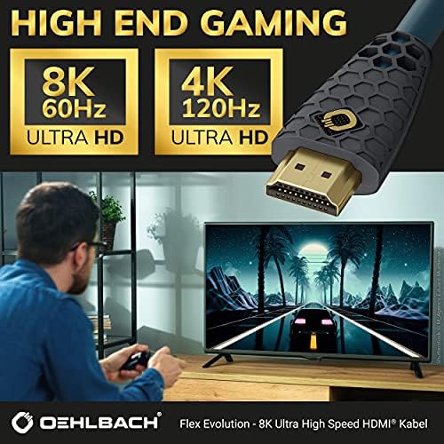 Oehlbach Flex Evolution Ultra High Speed 92601 Kabel Hdmi, Granatowy, 1.5 m