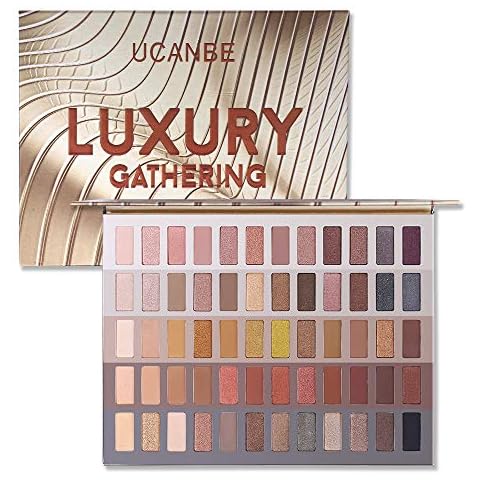 UCANBE Pro Nude Eyeshadow Makeup Palette - Highly Pigmented 60 Colors Shimmer & Matte Eye Shadow - Warm Neutral Bronze Natural Powder Make up Pallet Cover