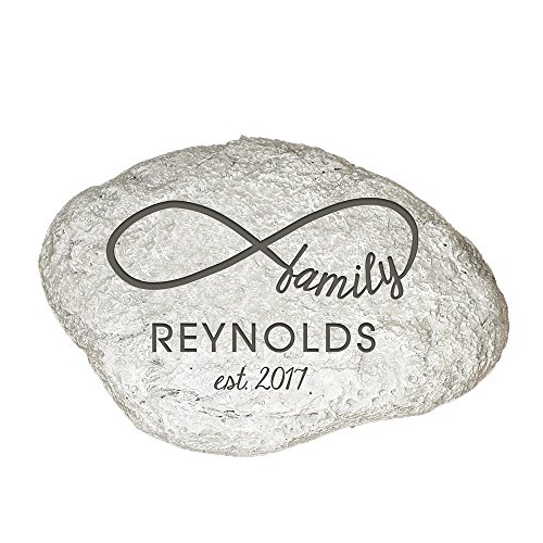 GiftsForYouNow Personalized Infinity Family Garden Stone, Engraved, 11.5” W x 8.25” H