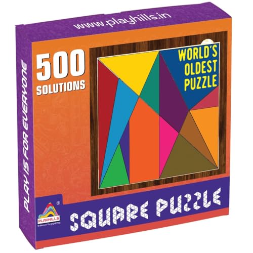Image of Wooden Puzzle Game for Kids | Brain Booster IQ & Fidget Challenge | Archimedes Square with 500+ Solutions | STEM Educational Travel & Birthday Gift Toy for Boys & Girls