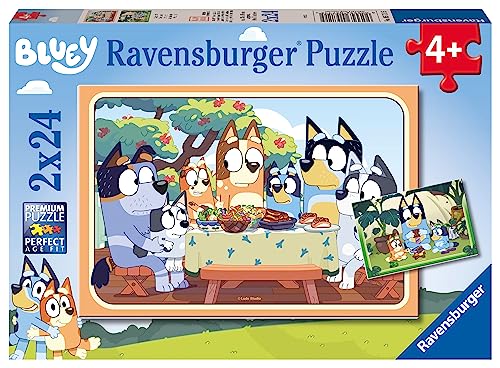 Ravensburger Bluey 2x 24 Piece Jigsaw Puzzles for Kids Age 3 Years Up - Gifts for Toddlers, 26 x 18 cm