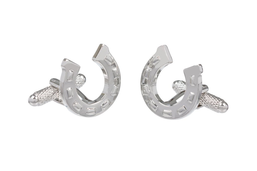 Onyx - Art London Silver Horseshoe Cufflinks