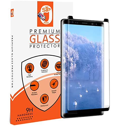 Image of STP FEEL Advanced Black Border Tempered Glass Protector for Samsung Galaxy Note 8 | Full Edge to Edge Screen Protector Guard Protector, Pack of 1