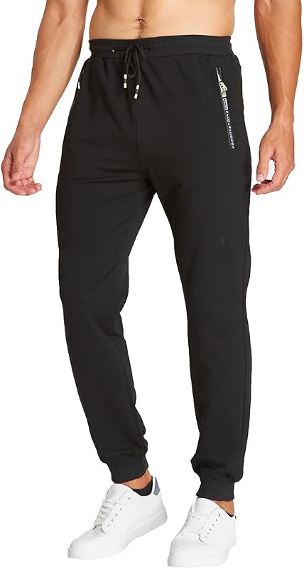 ZOXOZ Pantaloni Sportivi Uomo Cotone con Tasche Zip