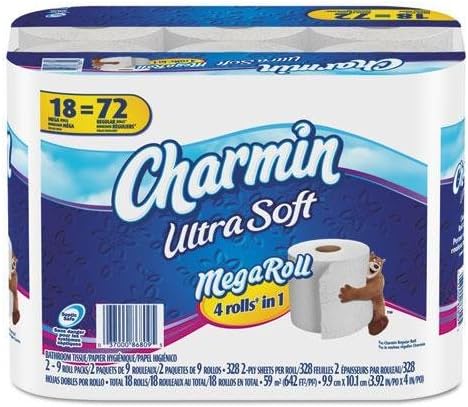 Charmin 86809Ultra Suave cuarto de baño tela, 328Hojasrollo, 18caja de cartón