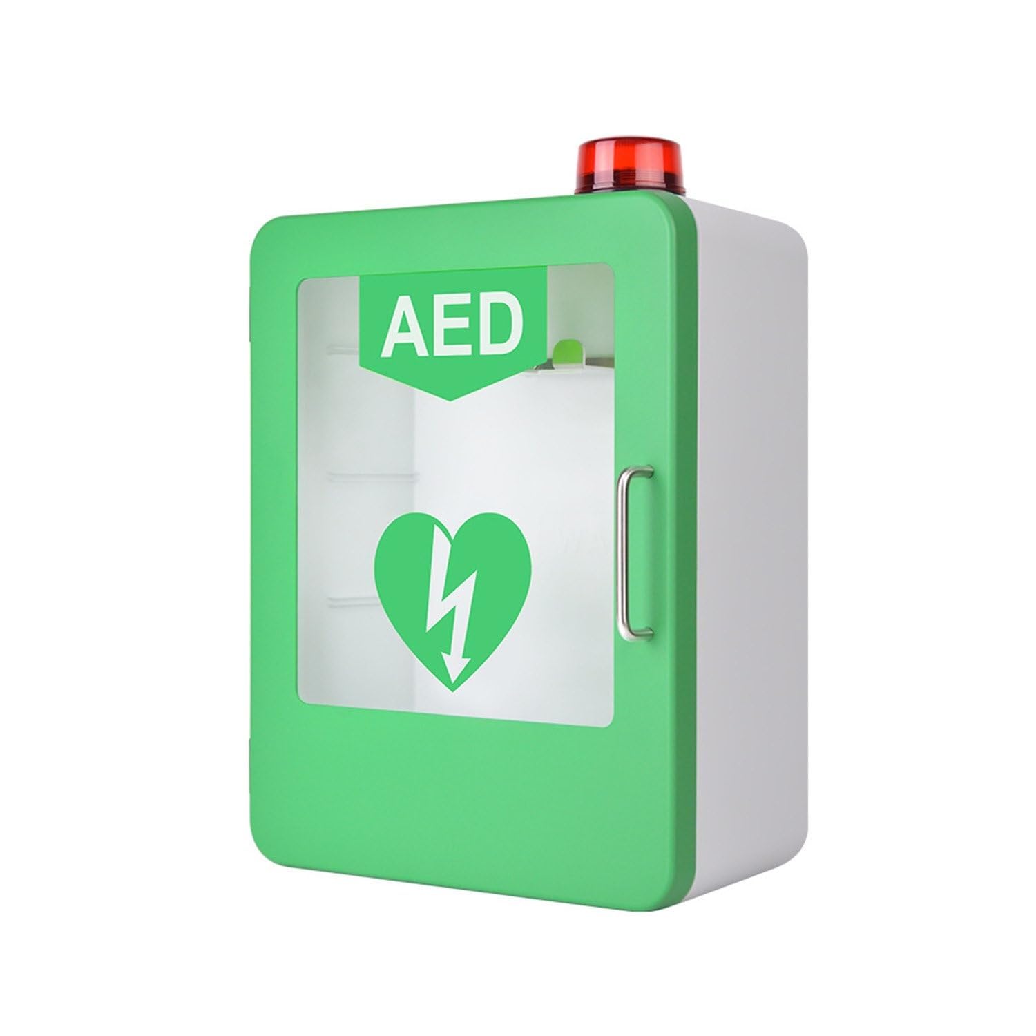 AED-Schrank, wandmontierter AED-Defibrillator-Aufbewahrungsschrank, Herz-Defibrillations-Alarmbox, verstellbare Trennwand, für den Notfall zu Hause, im Büro und im Pflegeheim