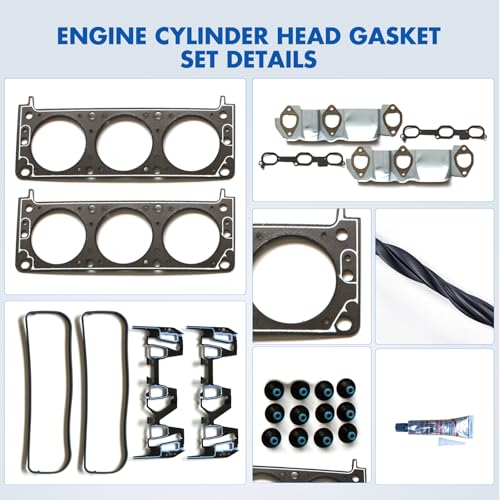 KEYALL Cylinder Head Gasket set Fit for Chevrolet Equinox 3.4L,for Pontiac Torrent 3.4L Replace HS9071PT-3,HS4956C by KEYALL - Used condition - Image 9