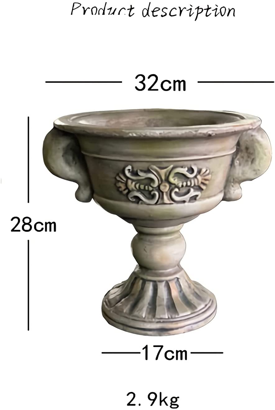 Dekoracja doniczki ogrodowej, retro, na zewnątrz, balkon, mała donica ogrodowa, tlenek magnezu, wysokość 28 cm