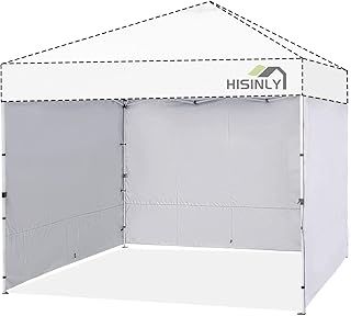 Hisinly Canopy Sidewalls 10 x 10 with Silver Coating, 3 Pieces, 300D Canopy Tent Sidewalls for Pop Up Canopy with 99% UV P...