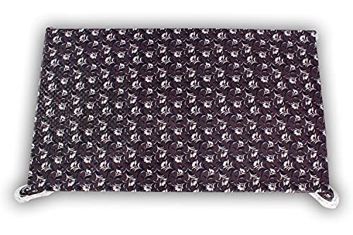 Image of The Furnishing Tree Waterproof PVC Rectangle Shaped Center Table Cover WxL 40x60 inches Floral Pattern Dark Brown with White Border lace