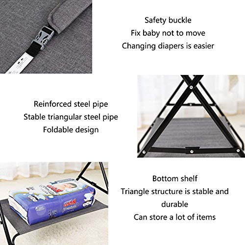 Foldable-Portable-Diaper-Changing-Table-with-Storage-WhiteGray Foldable Portable Diaper Changing Table with Storage WhiteGray