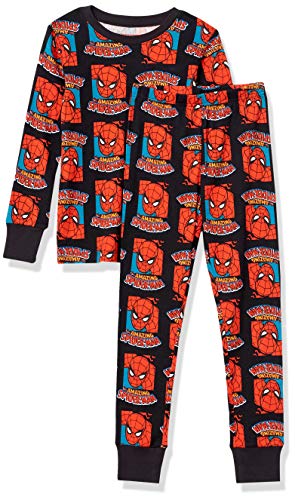 Amazon Essentials Boys Disney Star Wars Marvel Snug-Fit Cotton Pajamas Sleepwear Sets, 2-Piece Marvel Spider-Man, X-Small