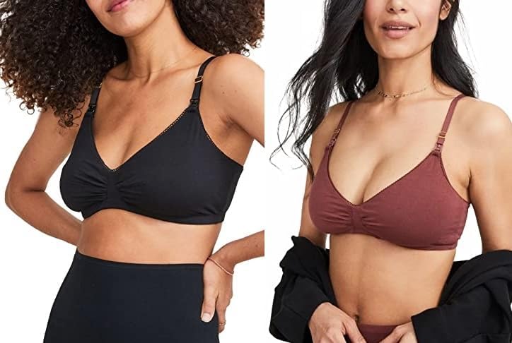 HATCH Everyday Nursing Bra - Breastfeeding Nursing Clip Down Maternity - Premium Cotton - Adjustable Wireless Comfort with One Handed Nursing Clasp - J Hook for Optional Racerback - XL
