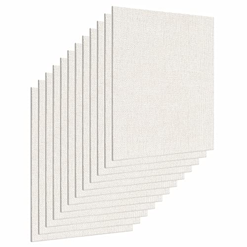 Image of Scholar Art Hobby Series 04 Oz (230 GSM) 100% Cotton Canvas Panel Board for Painting (White Blank Canvas Boards for Acrylic Paint, Oil Paint, Wet & Dry Media) | 05 inchx05 inch (12.5x12.5 cm), Pack of 12