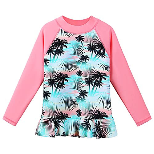 Image of TFJH E Girls & Boys Long Sleeve Rashgurad Swimsuit UPF 50+ Kids Swimwear Sunsuits