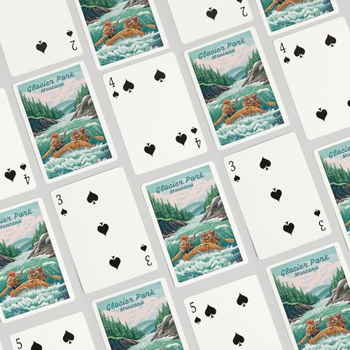 Lantern Press Glacier Park Montana Baraja Poker 52 Cartas miniatura 4