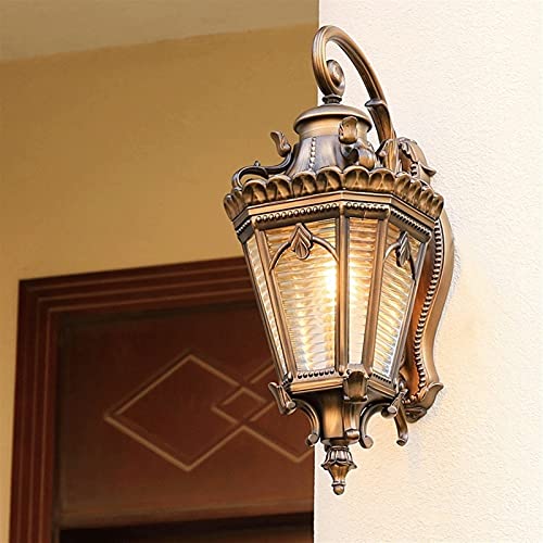 Wall Light Pendant Lighting Ceiling, European Light Traditional Victoria Outdoor Lamp Waterproof Rainproof Aluminum Metal Outside Glass Lantern Exterior