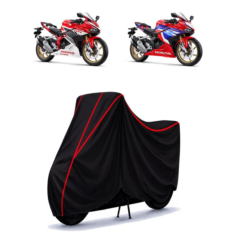 Image of CBR 250 RR Water Resistant Bike Cover for All Motorcycles & Rain | Heavy Duty Taffeta Fabric | UV Protection, Dustproof, Scratchproof | All Weather Two Wheeler Body Cover with Elastic Bottom