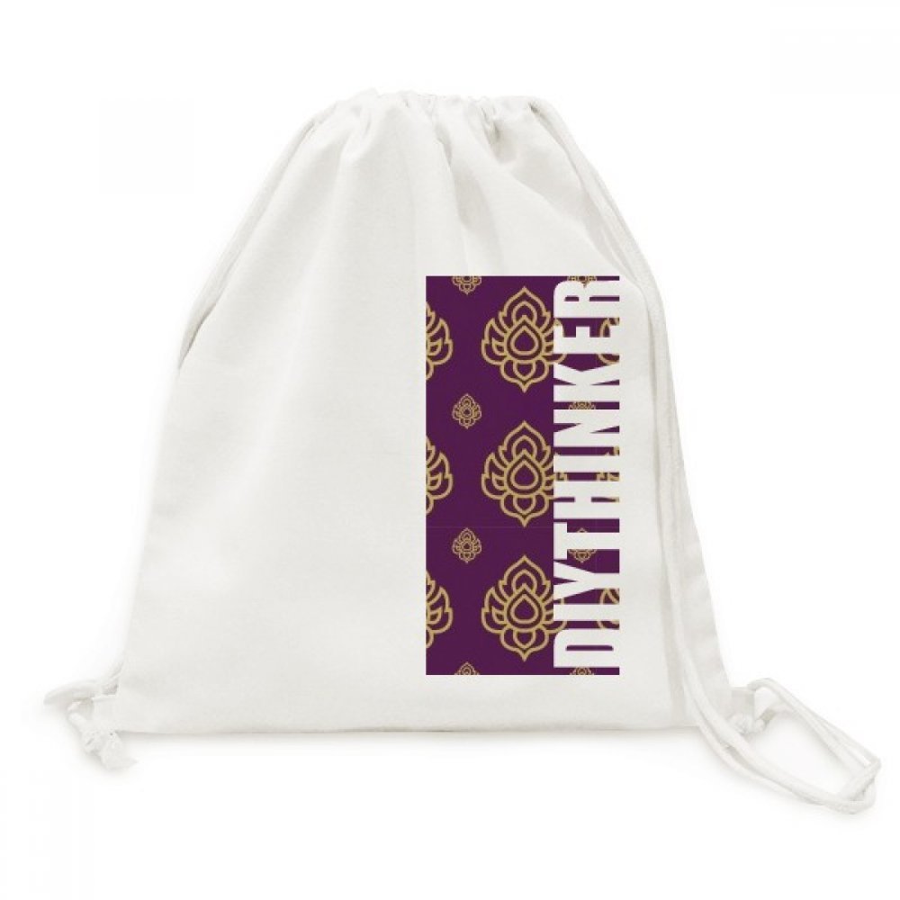 Toile drawstring backpack voyage sac léger pourpre contre le poids - 5