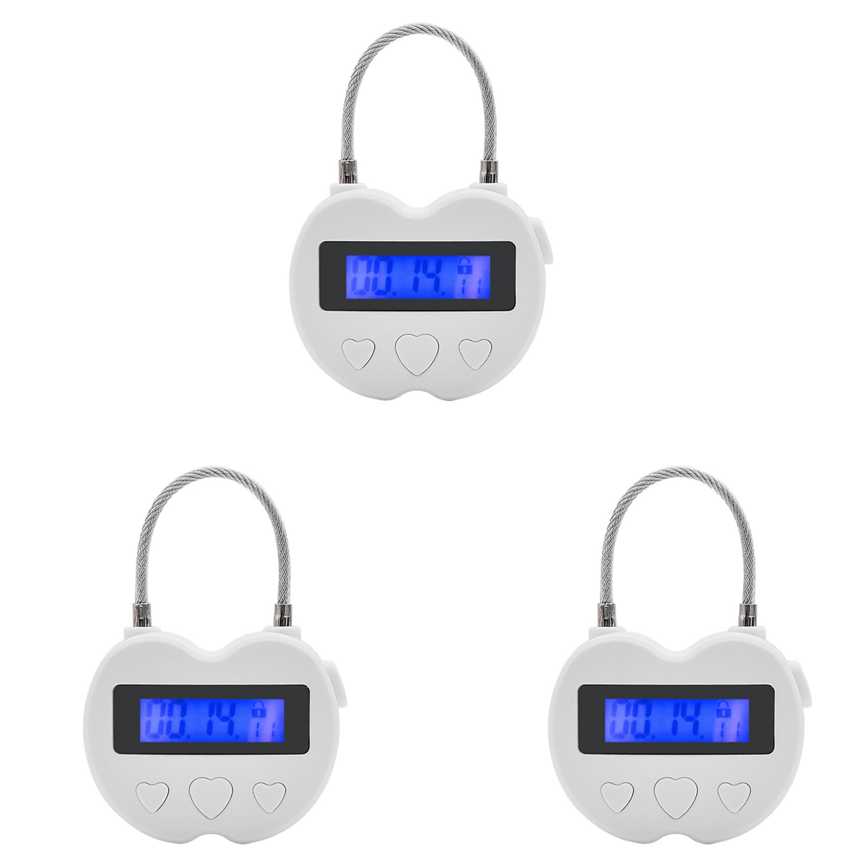 Ctrlzs 3X Smart Time Lock Lcd Display Time Lock Multifunction Electronic Timer, Usb Rechargeable Temporary Timer Padlock